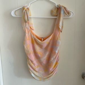 Free People Orange Pink Tank Top M